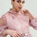 فستان اورجنزا  الورقة المشجرة لحمي