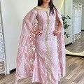 جلابية جاكار أنيقة مطرزة بتصميم فاخر 