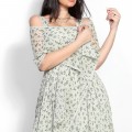 Off shoulder chiffon dress