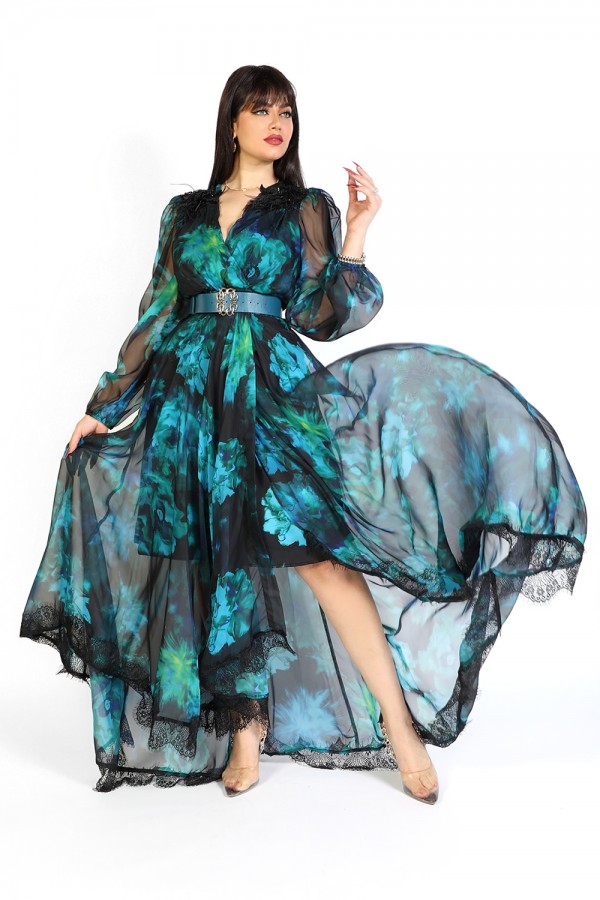 Luxurious chiffon dress with a modern and attractive design