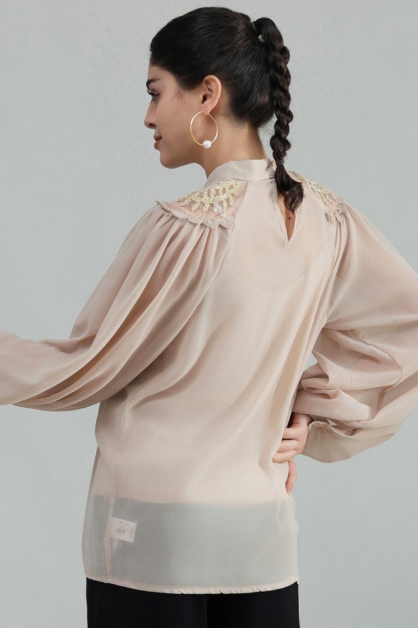 Beige chiffon blouse online